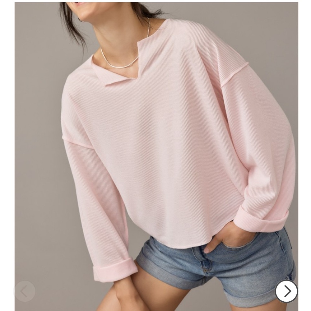 Francesca’s Pink Ribbed Top